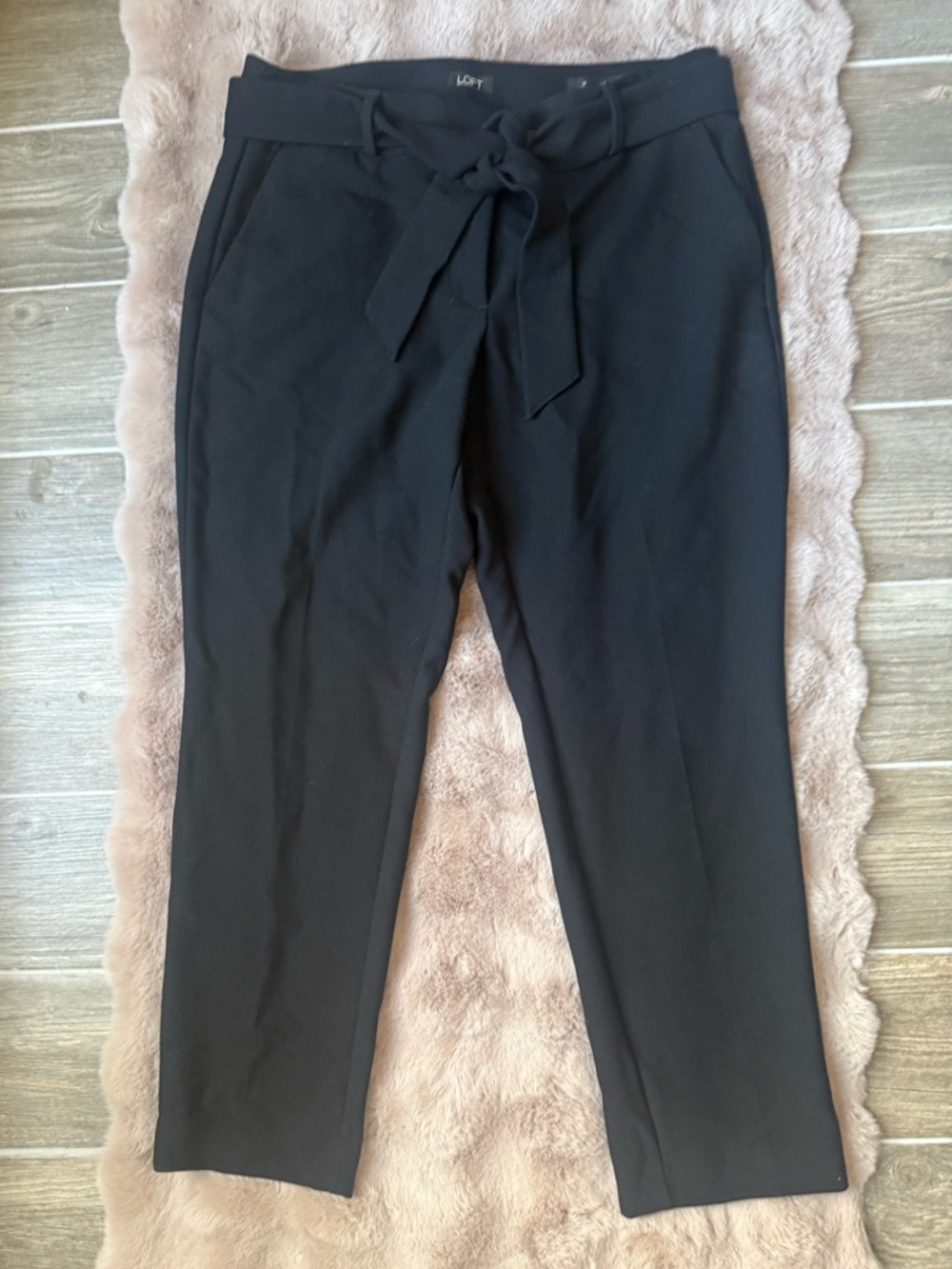 Loft Julie black trousers with detachable belt, size 10